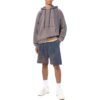 Off-White Herre SS22 Bleach Snøring Lacing Rette Shorts Vanlig versjon Blå