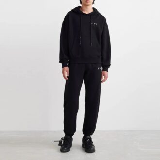 Off-White Herre SS22 Caravaggio-maleri-trykk, hette, lange ermer, svart
