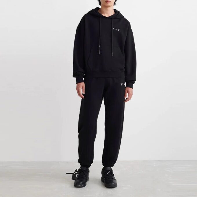 Off-White Herre SS22 Caravaggio-maleri-trykk, hette, lange ermer, svart
