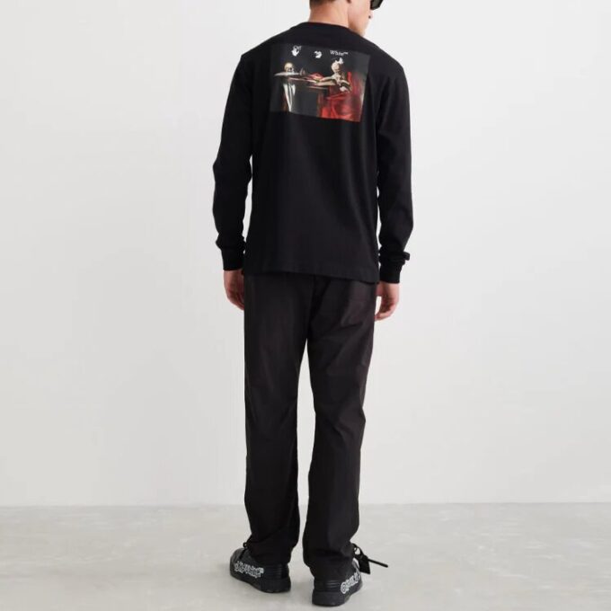 Off-White Herre SS22 Caravaggio Painting Rundhalset Svart