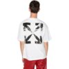 Off-White Herre SS22 Caravaggio pilemønster med logo-trykk, rund hals, kort ermet, hvit T-skjorte