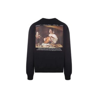 Off-White Herre SS22 Character Logo-trykk Rund hals Langermet Svart