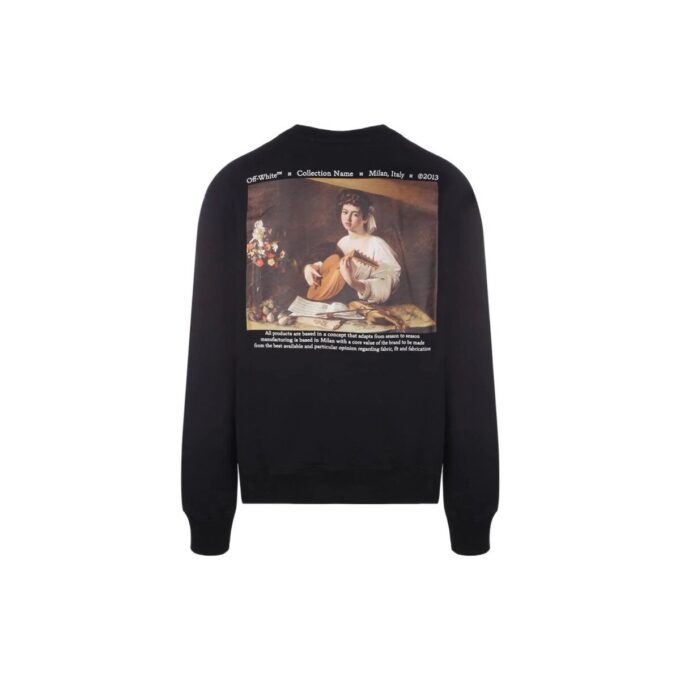 Off-White Herre SS22 Character Logo-trykk Rund hals Langermet Svart