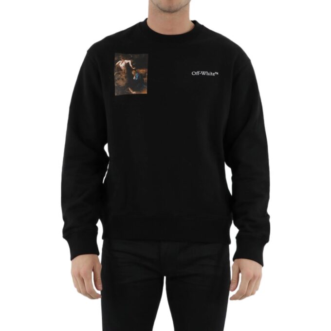 Off-White Herre SS22 Character Logo-trykk Rund hals Langermet Svart