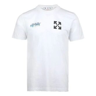Off-White Herre SS22 Chest Classic Arrow Alphabet Printing Kortærmet Hvit T-skjorte