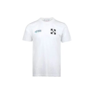 Off-White Herre SS22 Chest Classic Arrow Alphabet Printing Kortærmet Hvit T-skjorte