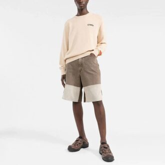 Off-White Herre SS22 Colorblock Casual Denimshorts med høy midje Colorblock
