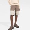 Off-White Herre SS22 Colorblock Casual Denimshorts med høy midje Colorblock