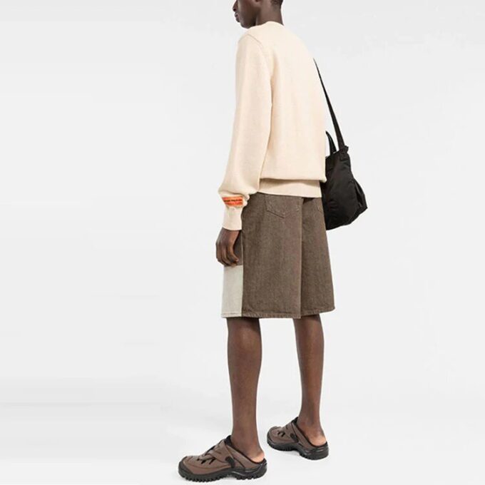 Off-White Herre SS22 Colorblock Casual Denimshorts med høy midje Colorblock