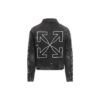 Off-White Herre SS22 Denimjakke med trykk, svart