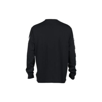 Off-White Herre SS22 Diag Alphabet Stripe Pattern Pullover Langermet Løs Passform Svart T-skjorte