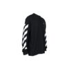Off-White Herre SS22 Diag Alphabet Stripe Pattern Pullover Langermet Løs Passform Svart T-skjorte