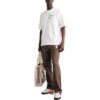 Off-White Herre SS22 Diagonal Arrow Spray Painting Kortærmet Løs Passform Hvit T-skjorte