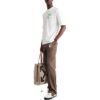 Off-White Herre SS22 Diagonal Arrow Spray Painting Kortærmet Løs Passform Hvit T-skjorte