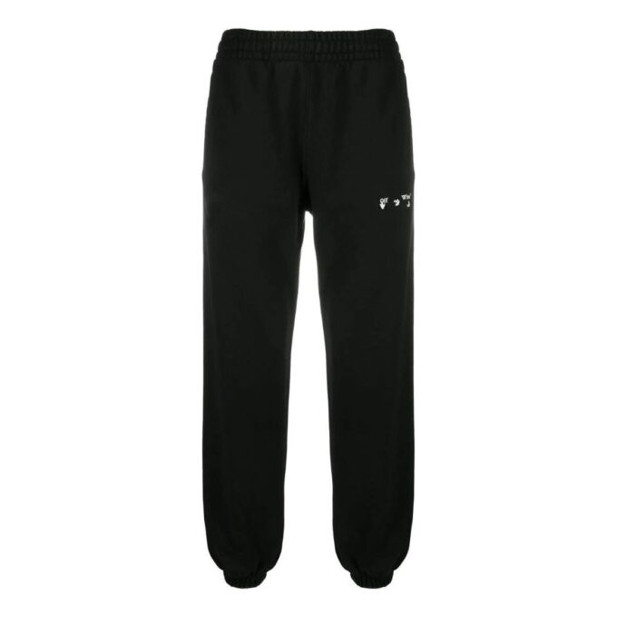Off-White Herre SS22 Diagonale striper Bundle Feet Casual Sportsbukser/Joggebukser Versjon Svart