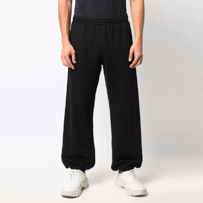 Off-White Herre SS22 Diagonale striper Bundle Feet Sportsbukser/Joggebukser Svart