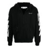 Off-White Herre SS22 Diagonale striper med trykk og glidelås, jakkeversjon, svart