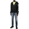 Off-White Herre SS22 Diagonale striper med trykk og glidelås, jakkeversjon, svart