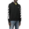 Off-White Herre SS22 Diagonale striper med trykk og glidelås, jakkeversjon, svart