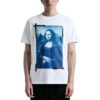 Off-White Herre SS22 Elizabeth-trykk Rundhalset genser Kortærmet hvit T-skjorte