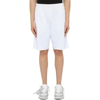 Off-White Herre SS22 Ensfargede shorts, hvit