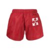 Off-White Herre SS22 Ensfargede shorts med logotrykk Rød