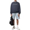 Off-White Herre SS22 Ensfarget Alfabet Rundhalset Pullover Langermet Versjon Blå
