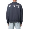 Off-White Herre SS22 Ensfarget Alfabet Rundhalset Pullover Langermet Versjon Blå