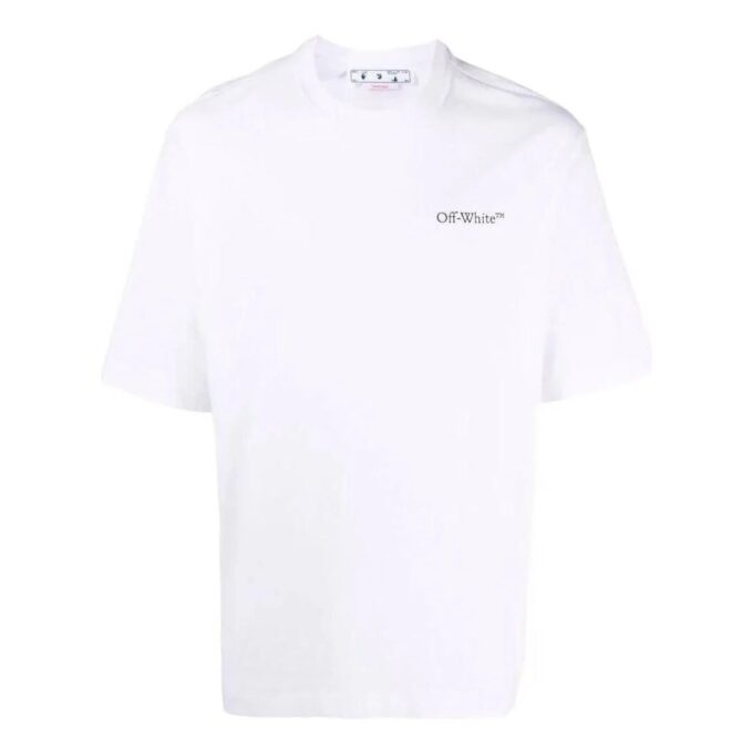 Off-White Herre SS22 Ensfarget Alfabetlogo-trykk Kortærmet versjon Hvit T-skjorte