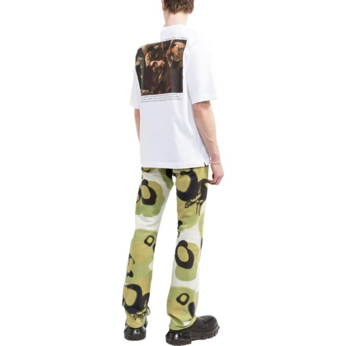 Off-White Herre SS22 Ensfarget Alfabetlogo-trykk Kortærmet versjon Hvit T-skjorte