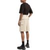 Off-White Herre SS22 Ensfarget Bermudashorts med høy midje, minimalistisk utførelse, beige