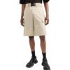 Off-White Herre SS22 Ensfarget Bermudashorts med høy midje, minimalistisk utførelse, beige