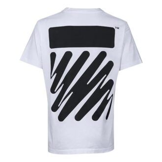 Off-White Herre SS22 Ensfarget bomull med sebraprint, shorts, hvit T-skjorte