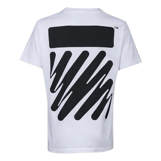 Off-White Herre SS22 Ensfarget bomull med sebraprint, shorts, hvit T-skjorte