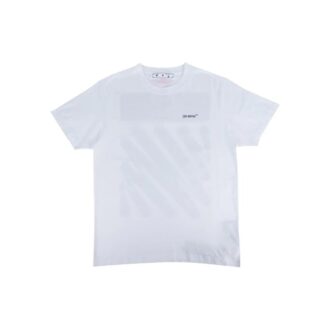 Off-White Herre SS22 Ensfarget bomull med sebraprint, shorts, hvit T-skjorte