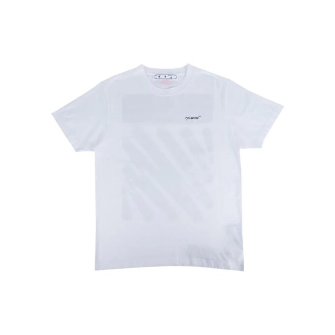 Off-White Herre SS22 Ensfarget bomull med sebraprint, shorts, hvit T-skjorte