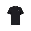 Off-White Herre SS22 ensfarget bomulls-Shorts med trykk, kort ermet, svart