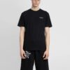 Off-White Herre SS22 ensfarget bomulls-Shorts med trykk, kort ermet, svart
