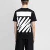 Off-White Herre SS22 ensfarget bomulls-Shorts med trykk, kort ermet, svart