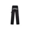 Off-White Herre SS22 Ensfarget Cargo-bukser med rette ben, uformell, svart