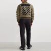 Off-White Herre SS22 Ensfarget Casual-bukser med rette ben, svart
