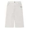 Off-White Herre SS22 Ensfarget Casual Denim Shorts med Høy Midje Hvit