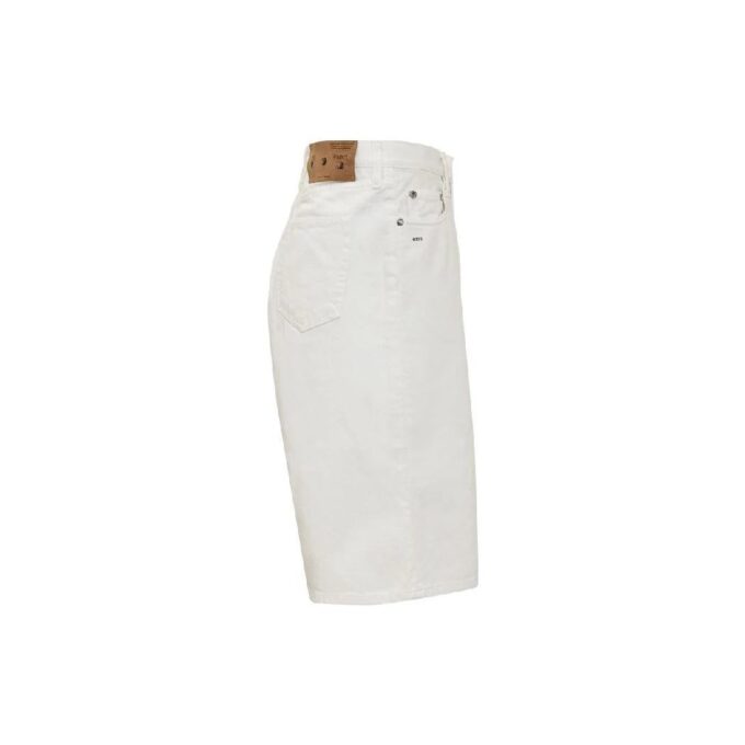 Off-White Herre SS22 Ensfarget Casual Denim Shorts med Høy Midje Hvit