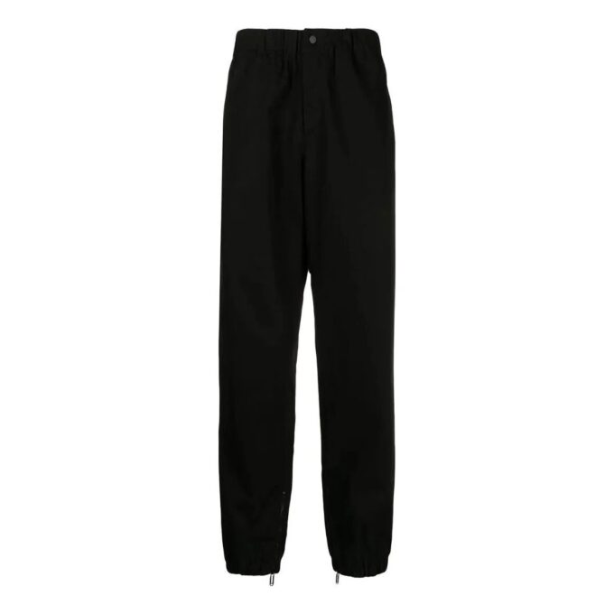 Off-White Herre SS22 Ensfarget elastisk linning, rette fritidsbukser/bukser, svart