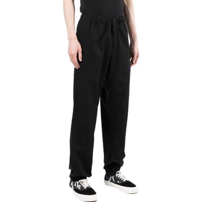 Off-White Herre SS22 Ensfarget elastisk linning, rette fritidsbukser/bukser, svart