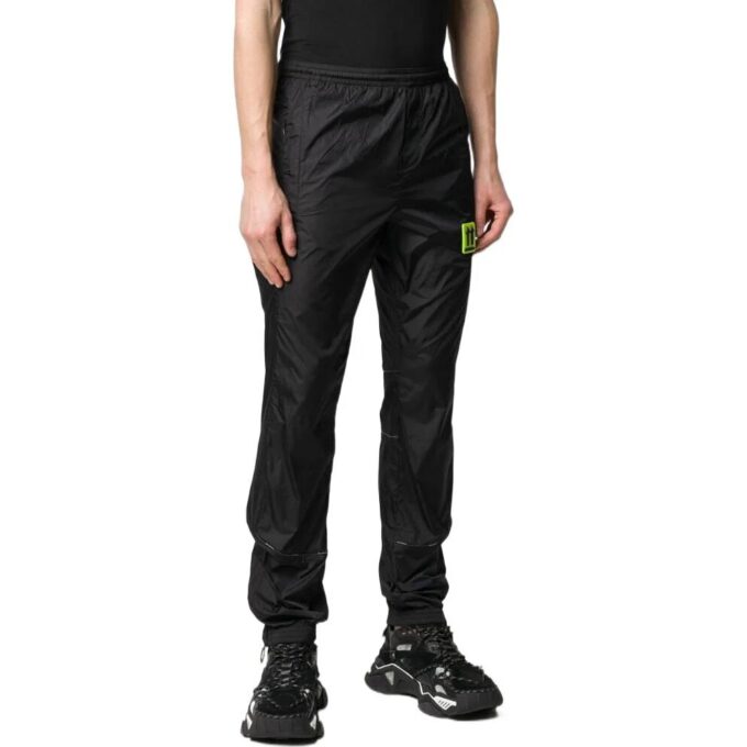 Off-White Herre SS22 Ensfarget Etikett Elastisk Linning Sportsbukser/Joggebukser Versjon Svart