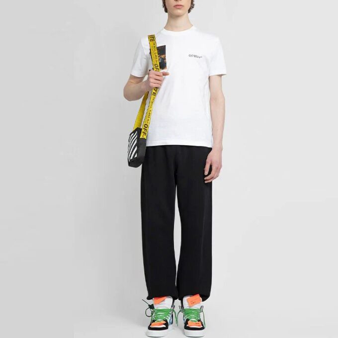Off-White Herre SS22 Ensfarget fritidsbukser/bukser Svart