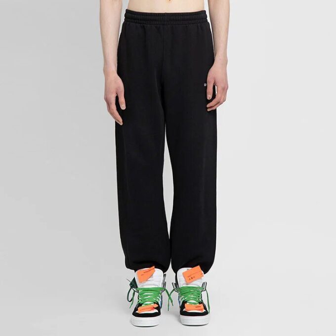 Off-White Herre SS22 Ensfarget fritidsbukser/bukser Svart