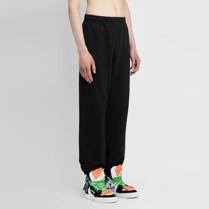 Off-White Herre SS22 Ensfarget fritidsbukser/bukser Svart