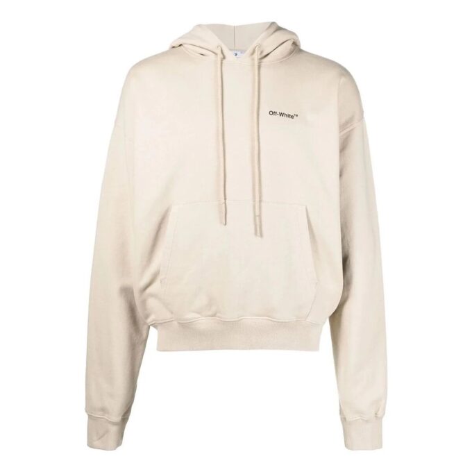 Off-White Herre SS22 Ensfarget Geometri Arrows Logo Trykk Beige